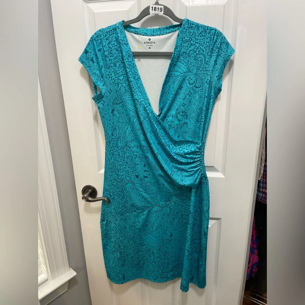 Athleta Asymmetrical Teal Dress - Picture 3 of 13